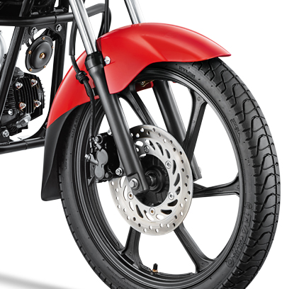 Hero Passion Pro i3 Smart front Tyre and Disc View