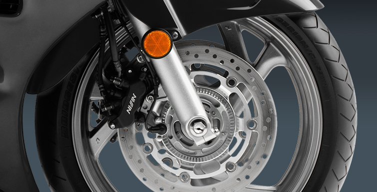 Honda ST1300 ABS wheel and disk view