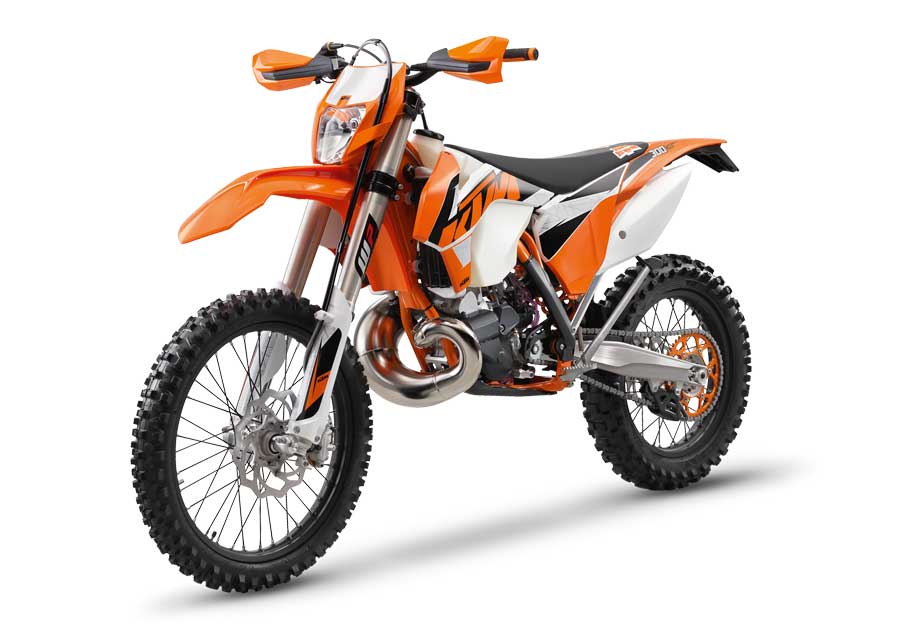 KTM 300 EXC front cross view