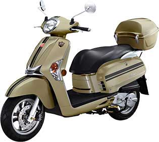 Kymco Like 200i 50th Anniversary 2015 front cross view