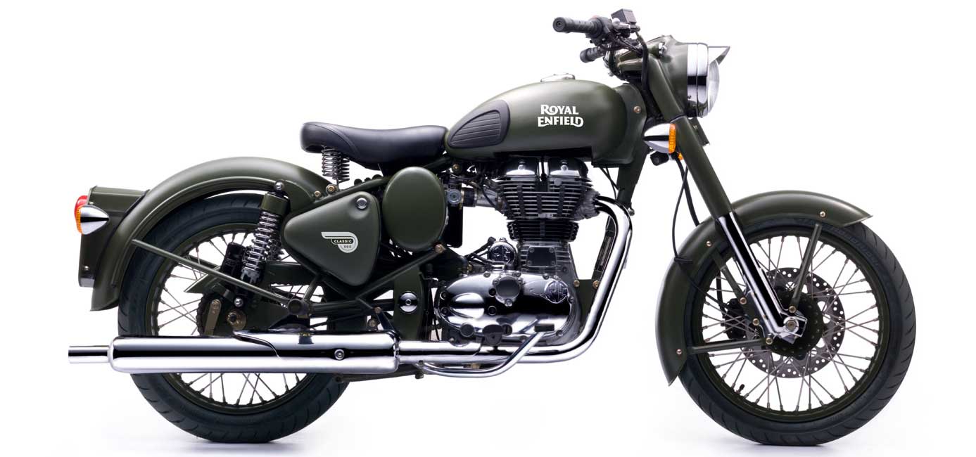 Royal Enfield Classic Battle Green side view