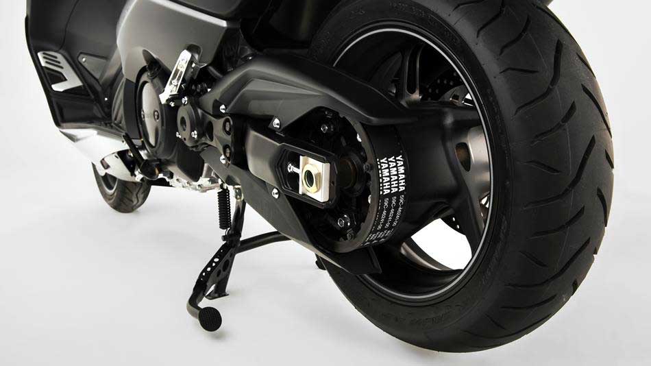 Yamaha TMax Iron Max engine and tyre view