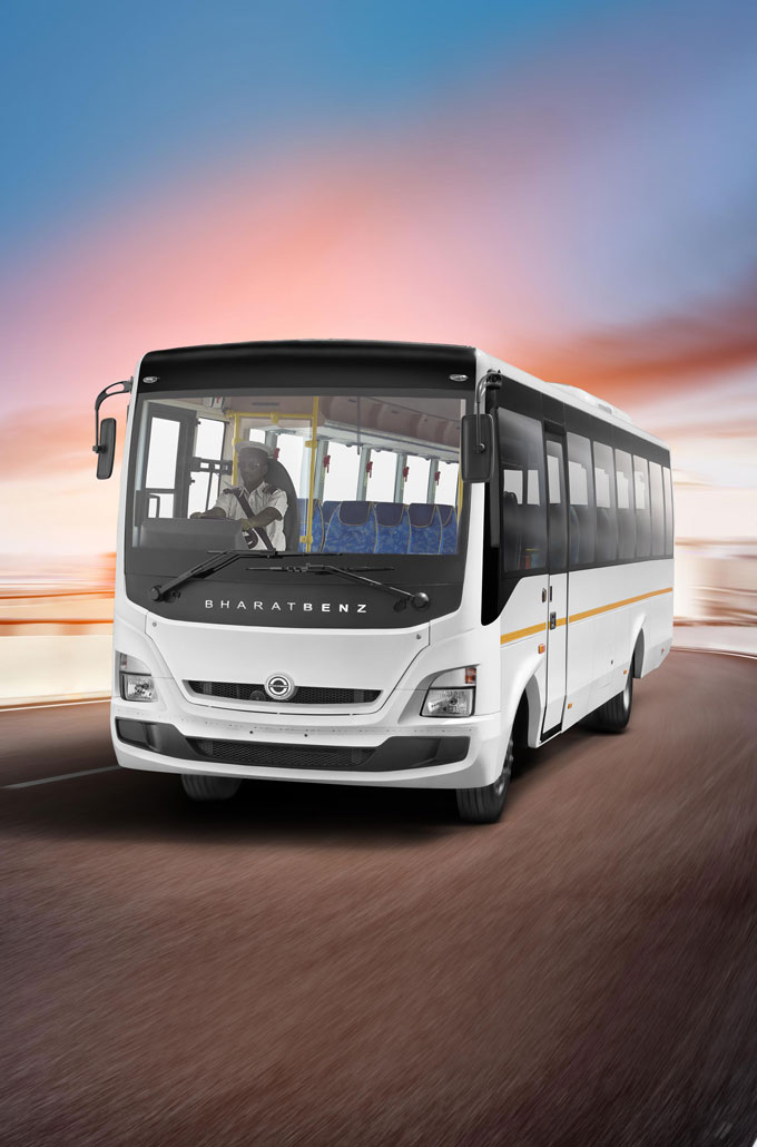 BharatBenz Staff Bus front cross view