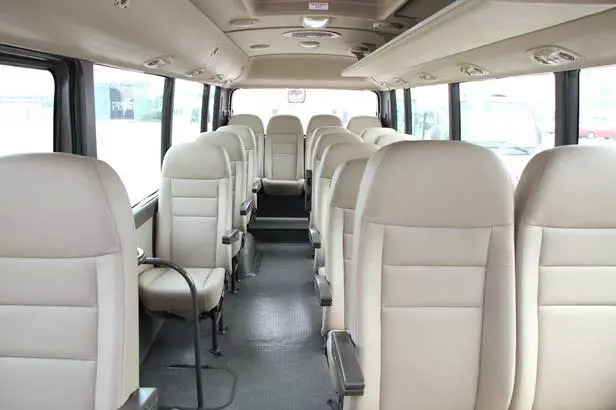 Hyundai County Bus Interior White Seats