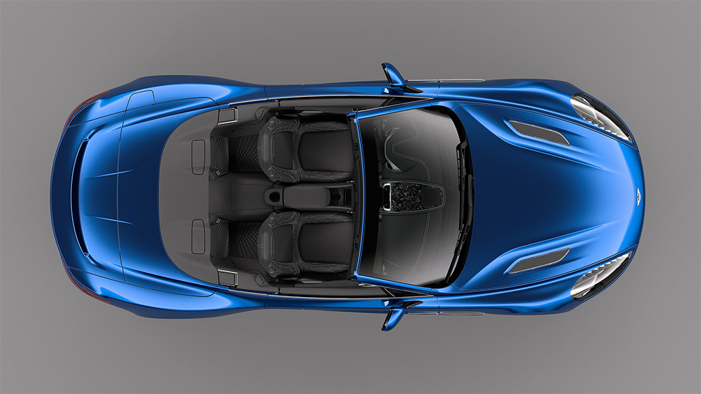 Aston Martin Vanquish s volante top angle view