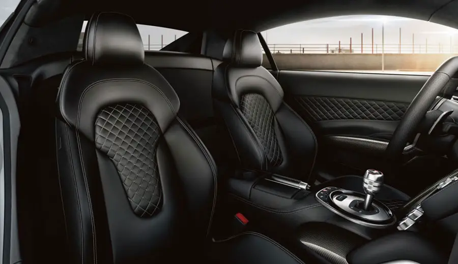 Audi R8 V10 Plus interior front seat cross view