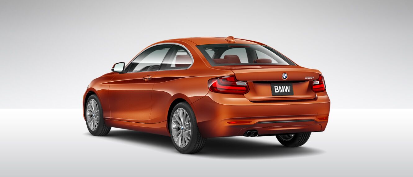 BMW 2 Series 228i Coupe rear cross view