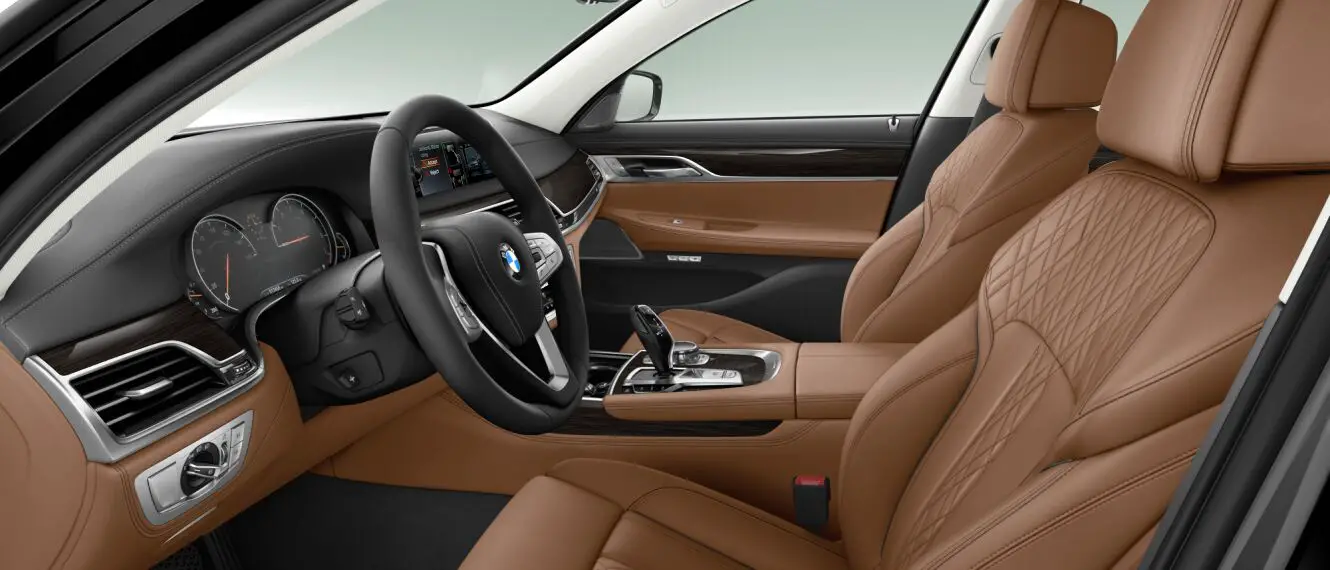 BMW 7 Series 730Ld DPE interior front cross view