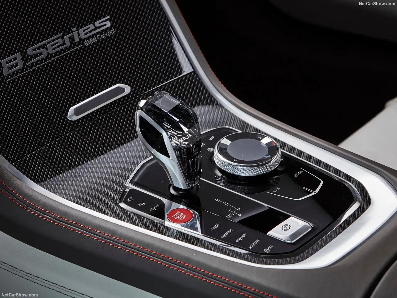 BMW 8 Series interior gear shift view