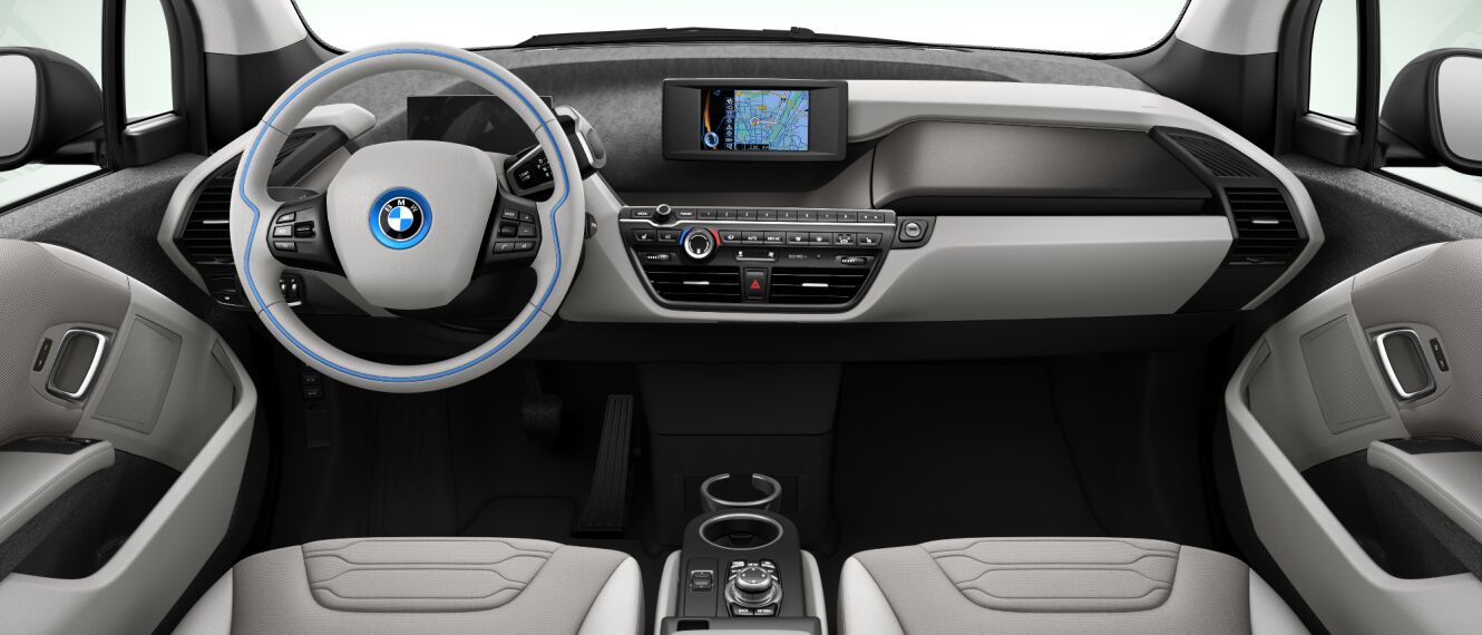 BMW i3 interior front dashboard view