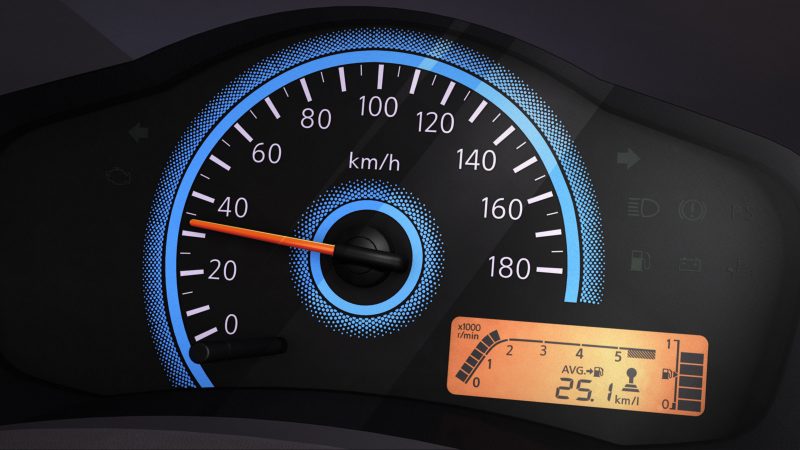 Datsun Redi Go A interior speedometer view