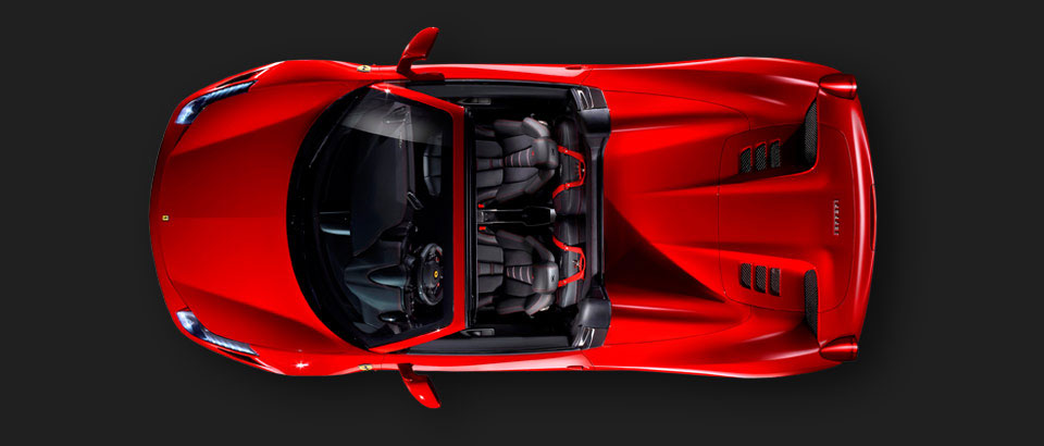 Ferrari 458 Spider 2015 Top View