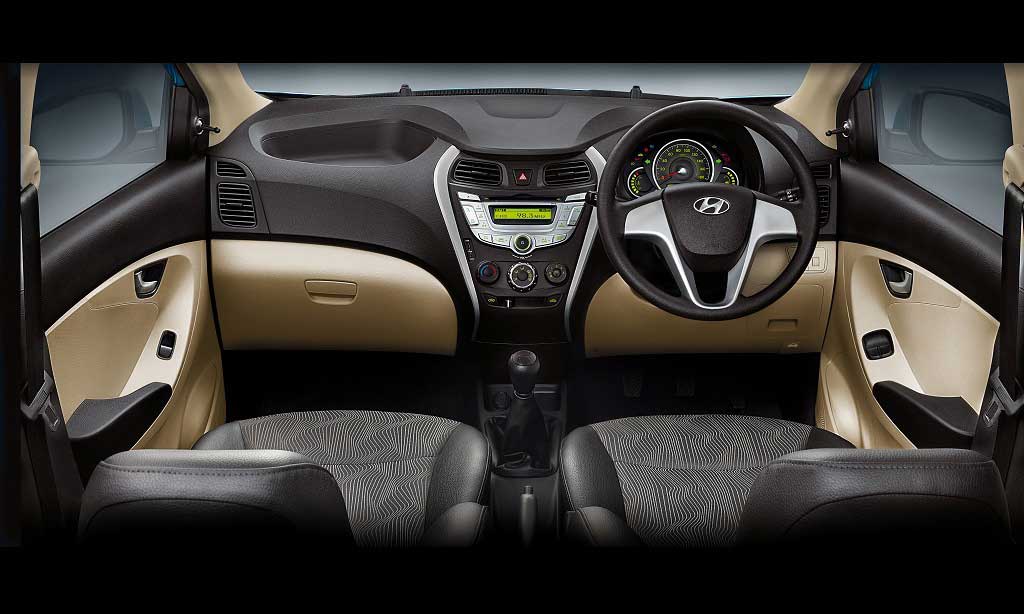 Hyundai Eon D Lite Interior front seats and steering