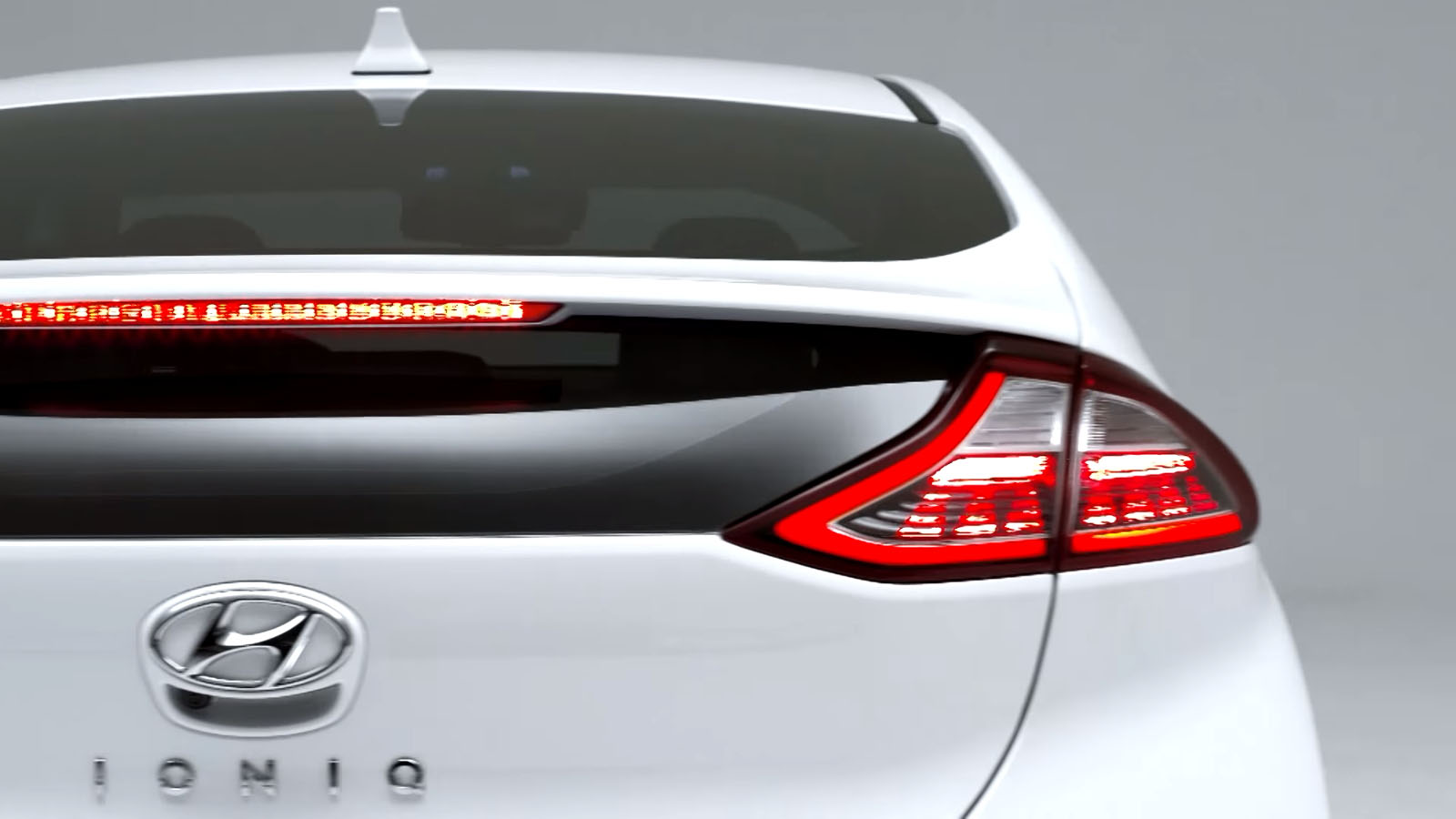 Hyundai Ioniq Electric Hybrid rear cross view