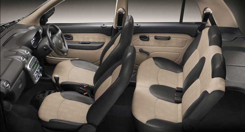 Hyundai Santro Xing Non-AC Interior front and rear seats