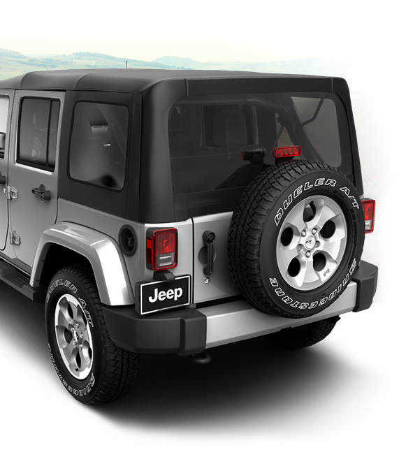 Jeep Wrangler Unlimited Black Bear soft top view