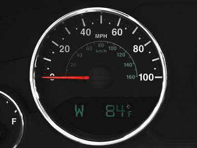 Jeep Wrangler Unlimited Black Bear interior speedometer view