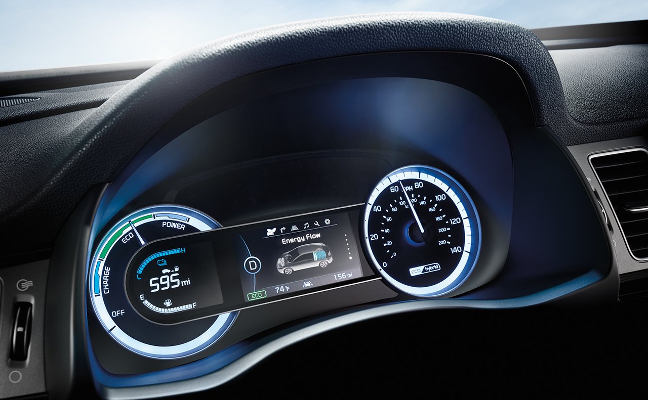 Kia Niro EX interior speedometer view