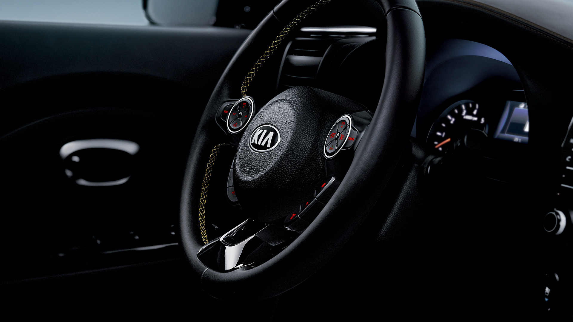 Kia Soul interior steering view
