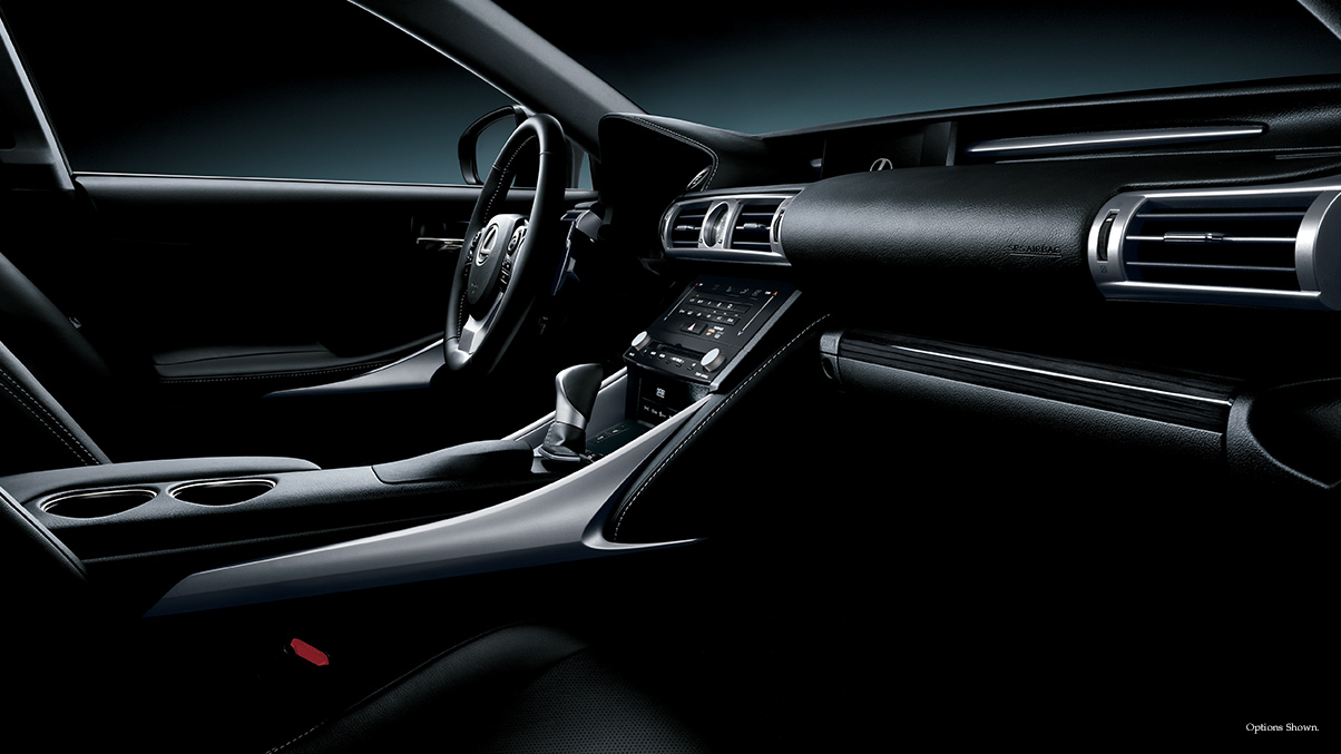 Lexus IS 200 t interior front dashboard view