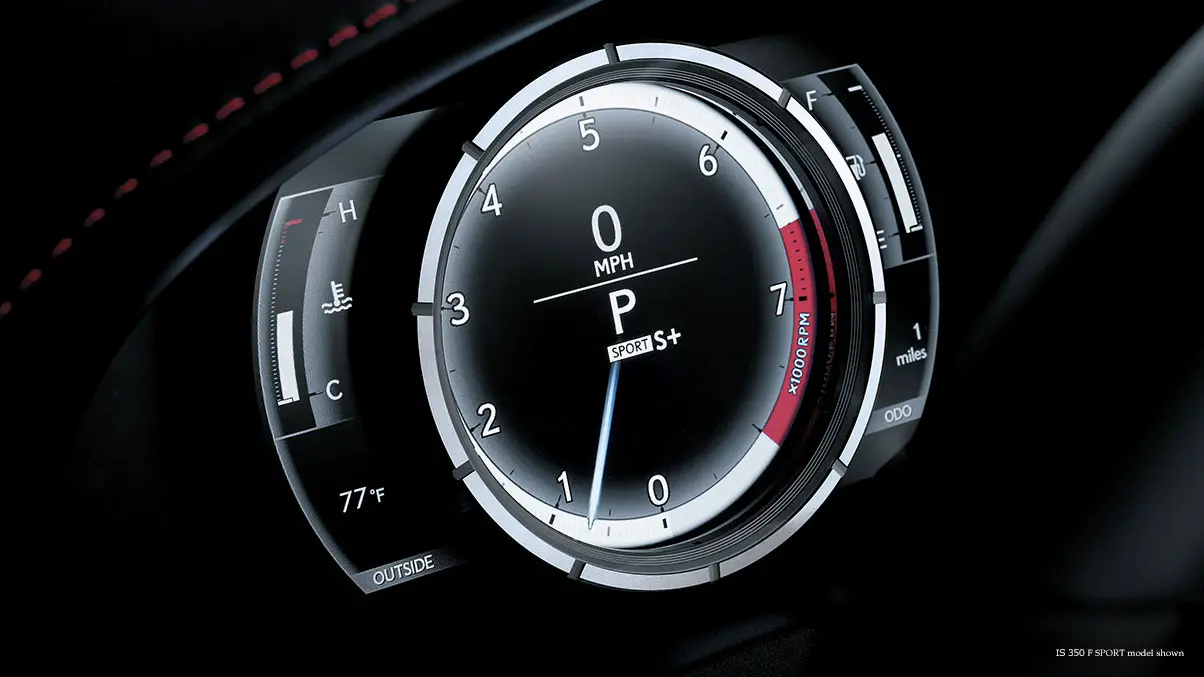 Lexus IS F Sport 300 t interior speedometer view