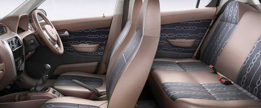 Maruti Suzuki Alto 800 Lx CNG Interior front and rear seats