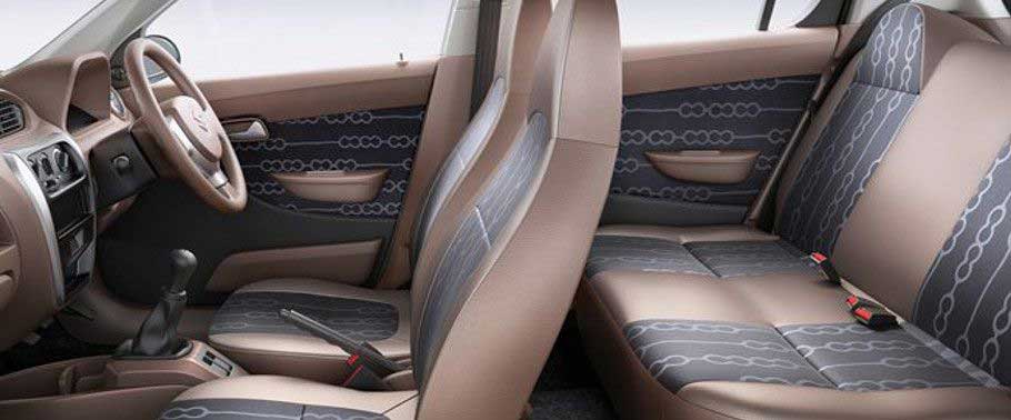 Maruti Suzuki Alto 800 Std CNG Interior front and rear seats