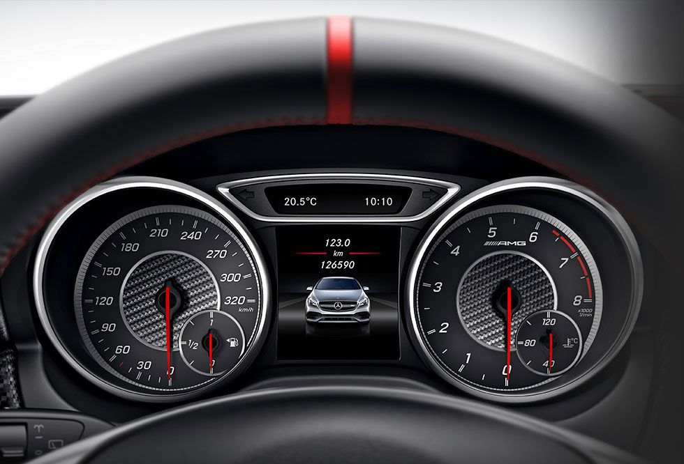 Mercedes Benz A Class A200 D Sport interior speedometer view
