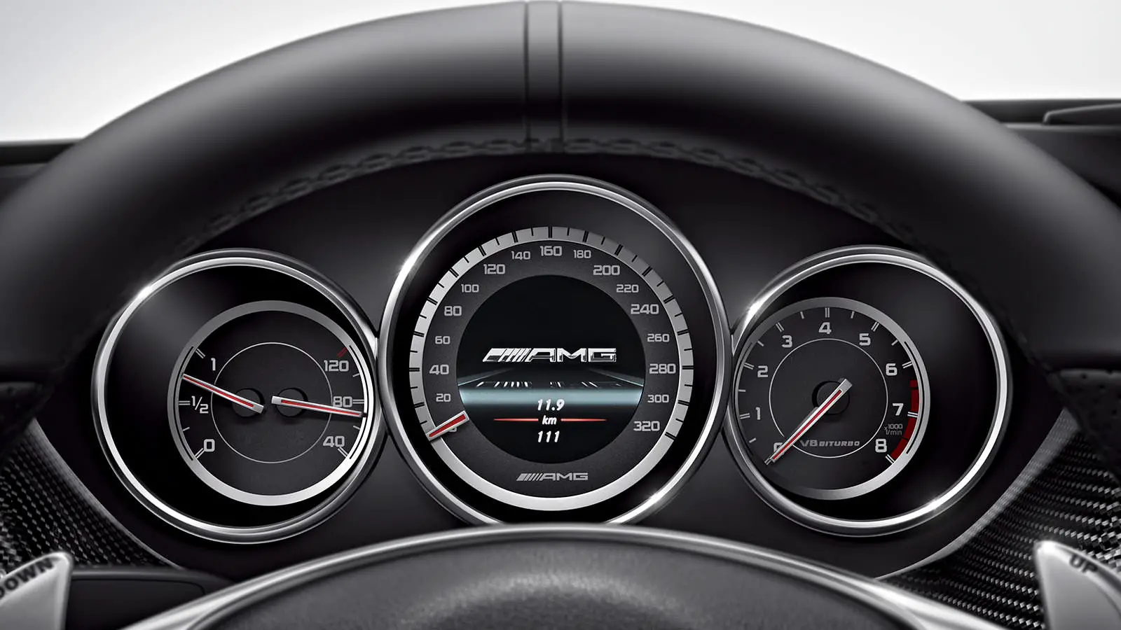 Mercedes Benz AMG CLS 63 S speedometr view