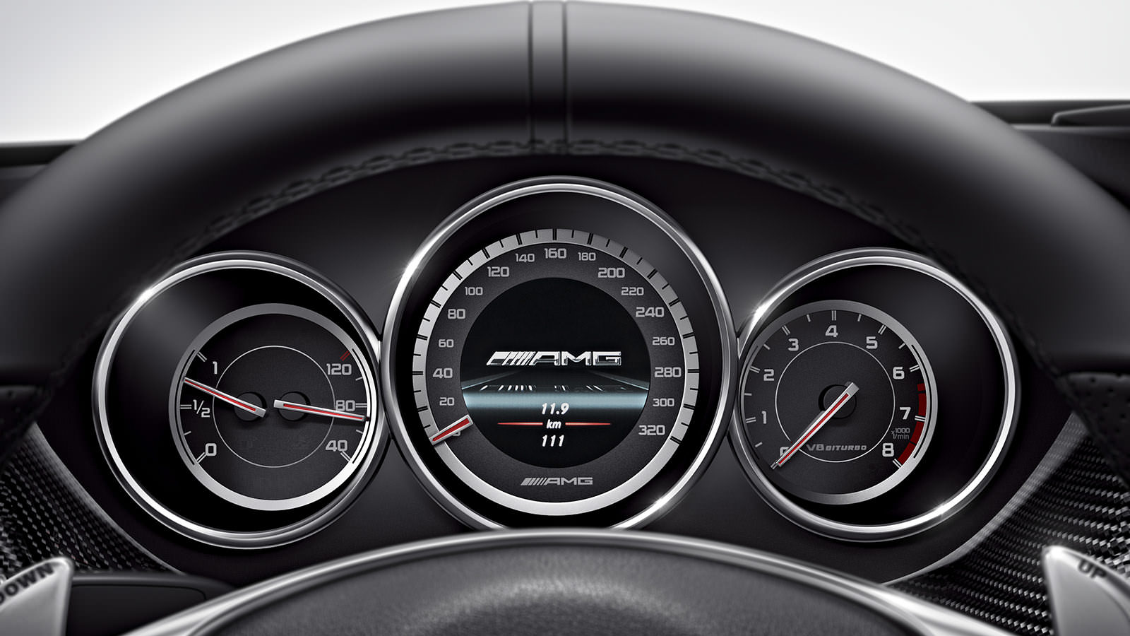 Mercedes Benz AMG CLS 63 speedometer view