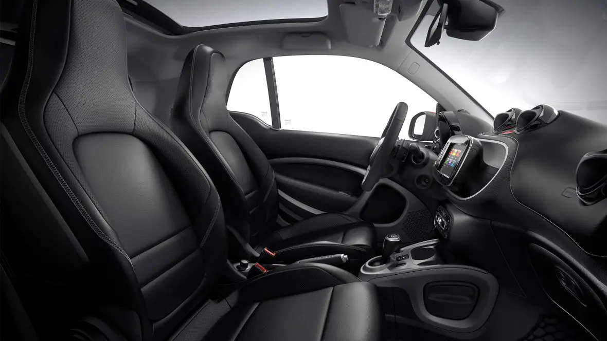 Smart BRABUS Fortwo Xclusive interior front seat view