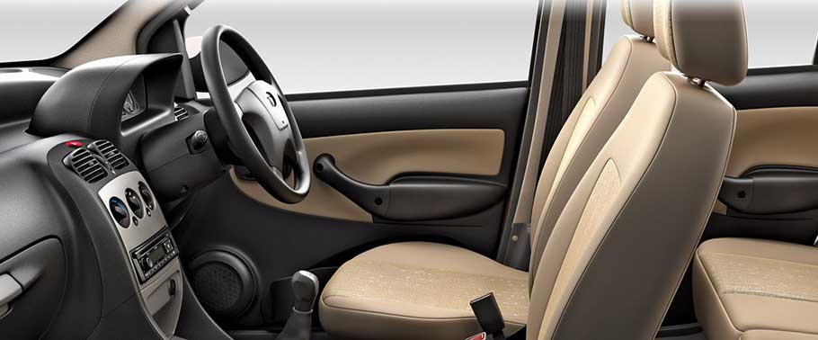 Tata Indica V2 LX Interior seats and steering