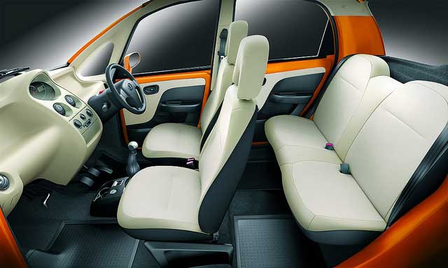 Tata Nano AMT Interior front and rear seats