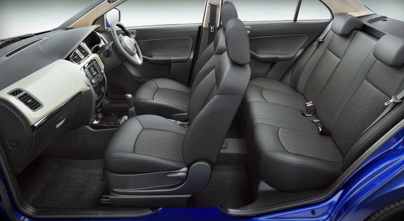 Tata Zest Revotron 1.2 XT Petrol Interior front and rear seats