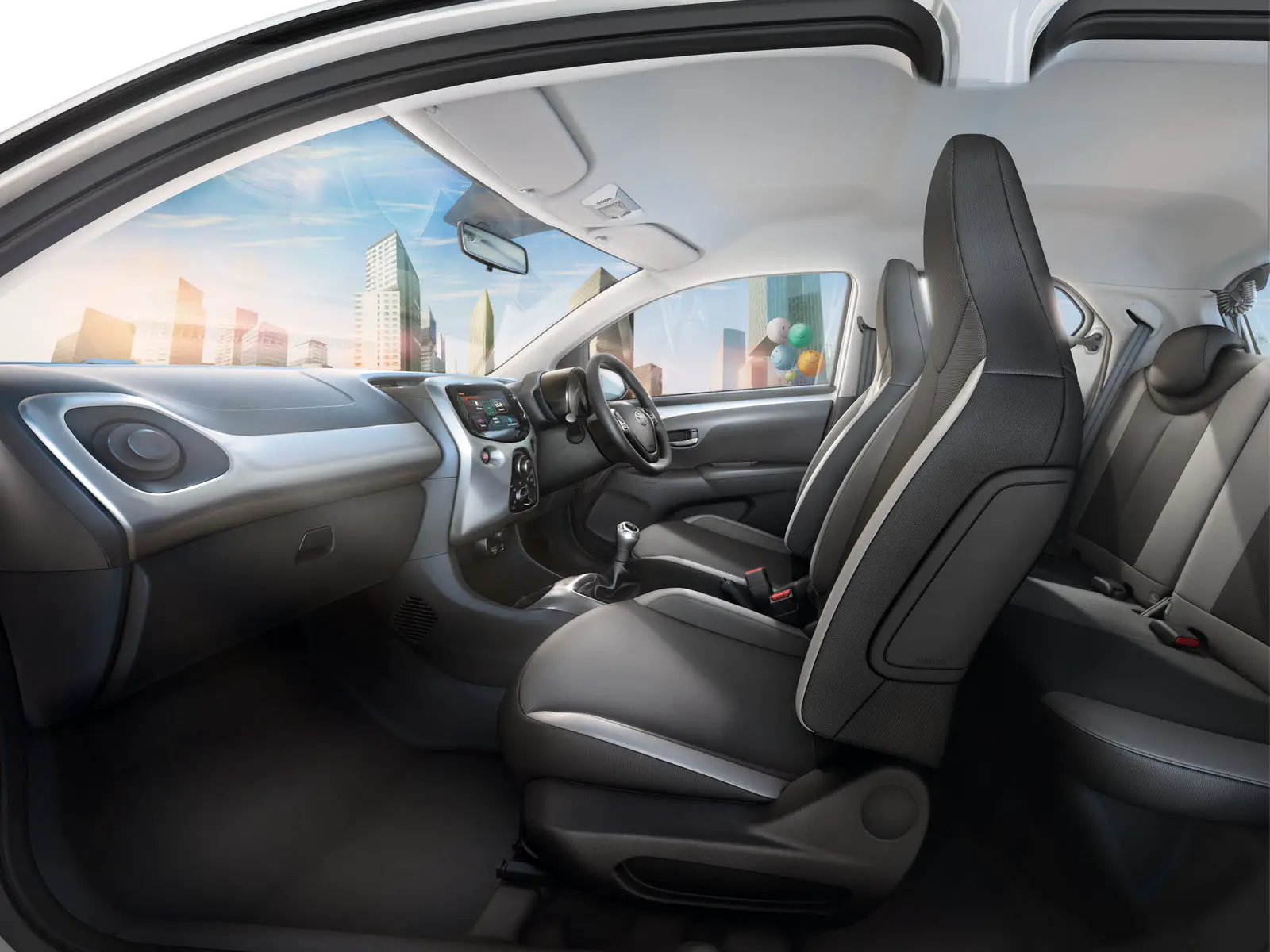 Toyata Aygo X- Clusive 2017 interior front seat view