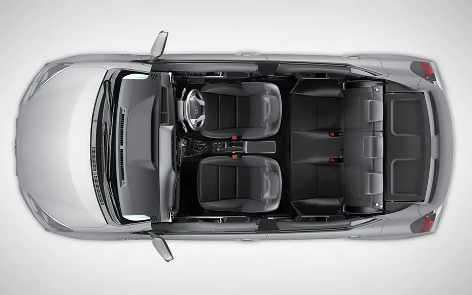 Toyota Prius C interior top view