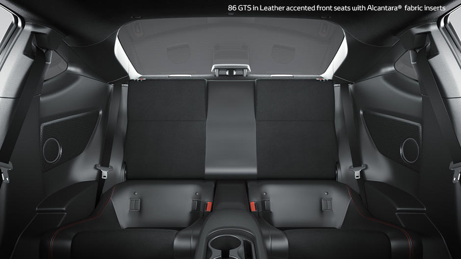 Toyota 86 GTS interior rear seat view