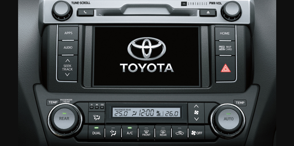 Toyota Prado GX interior audio system view