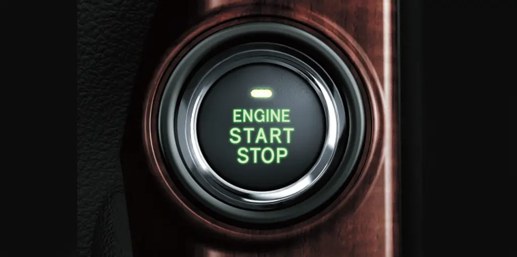 Toyota Prado GX interior smart key start batton view