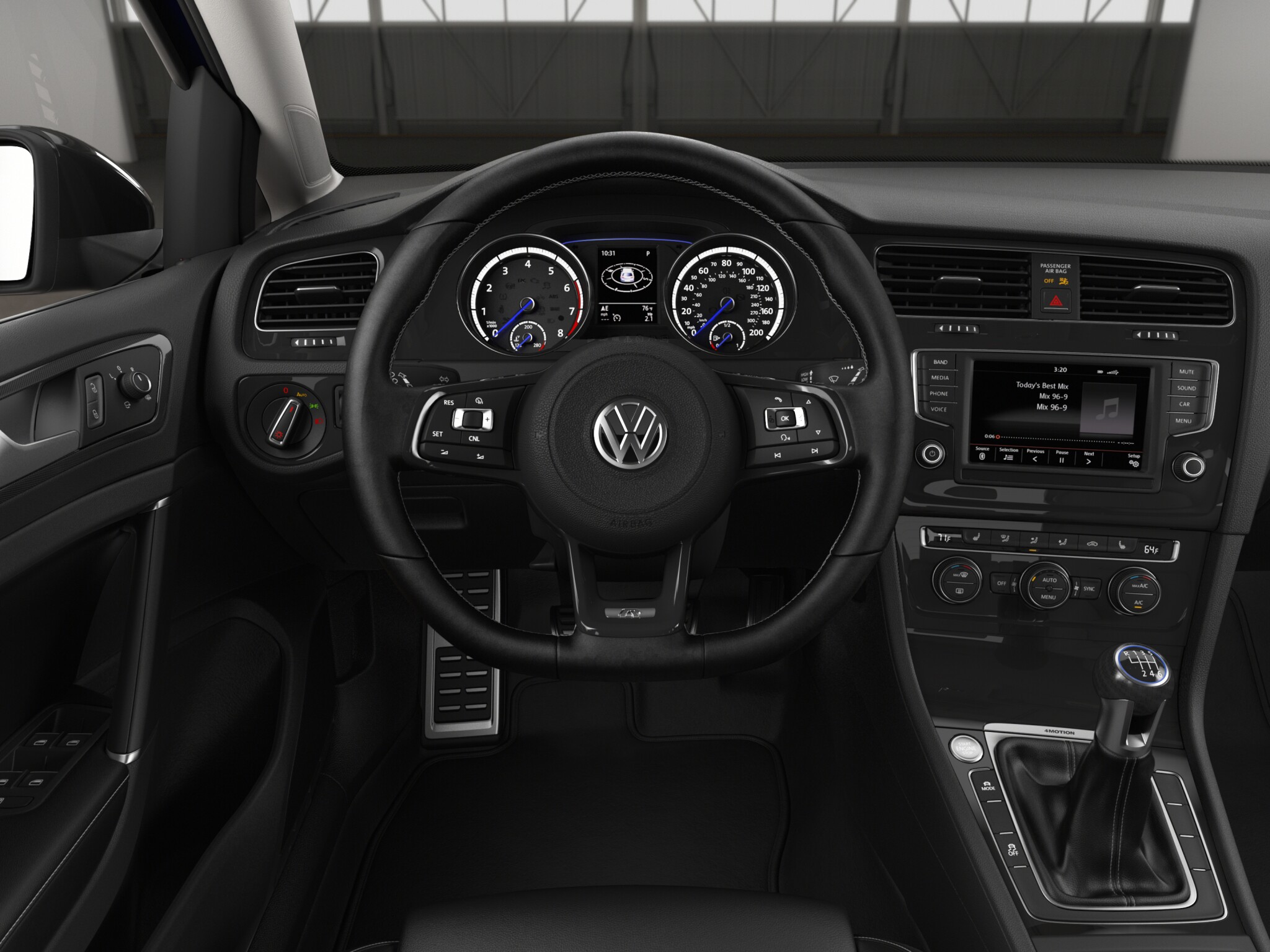 Volkswagen Golf R DCC Navication front seat view