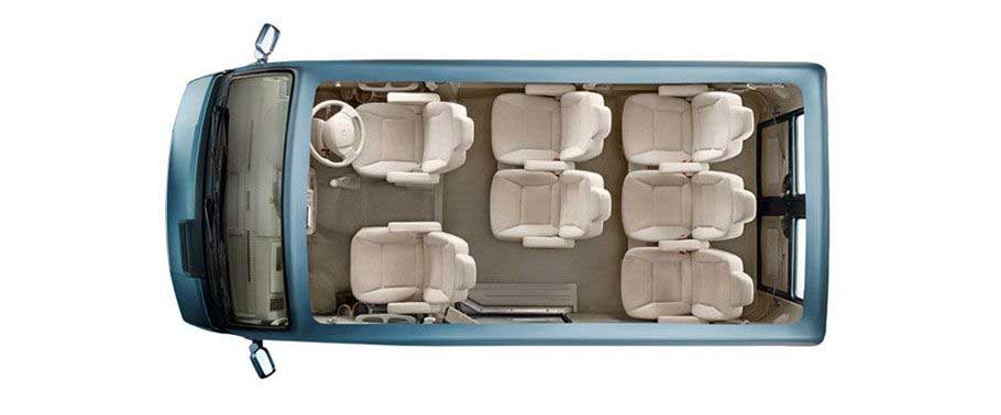 Tata Winger Deluxe - Flat Roof (AC) Interior top view