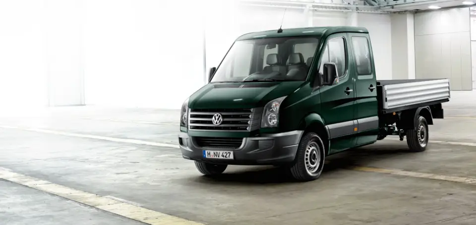 Volkswagen Crafter Dropside Single Cab front cross view